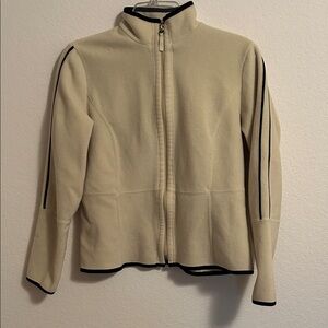 Butter Yellow Fleece Jacket with Black Accents